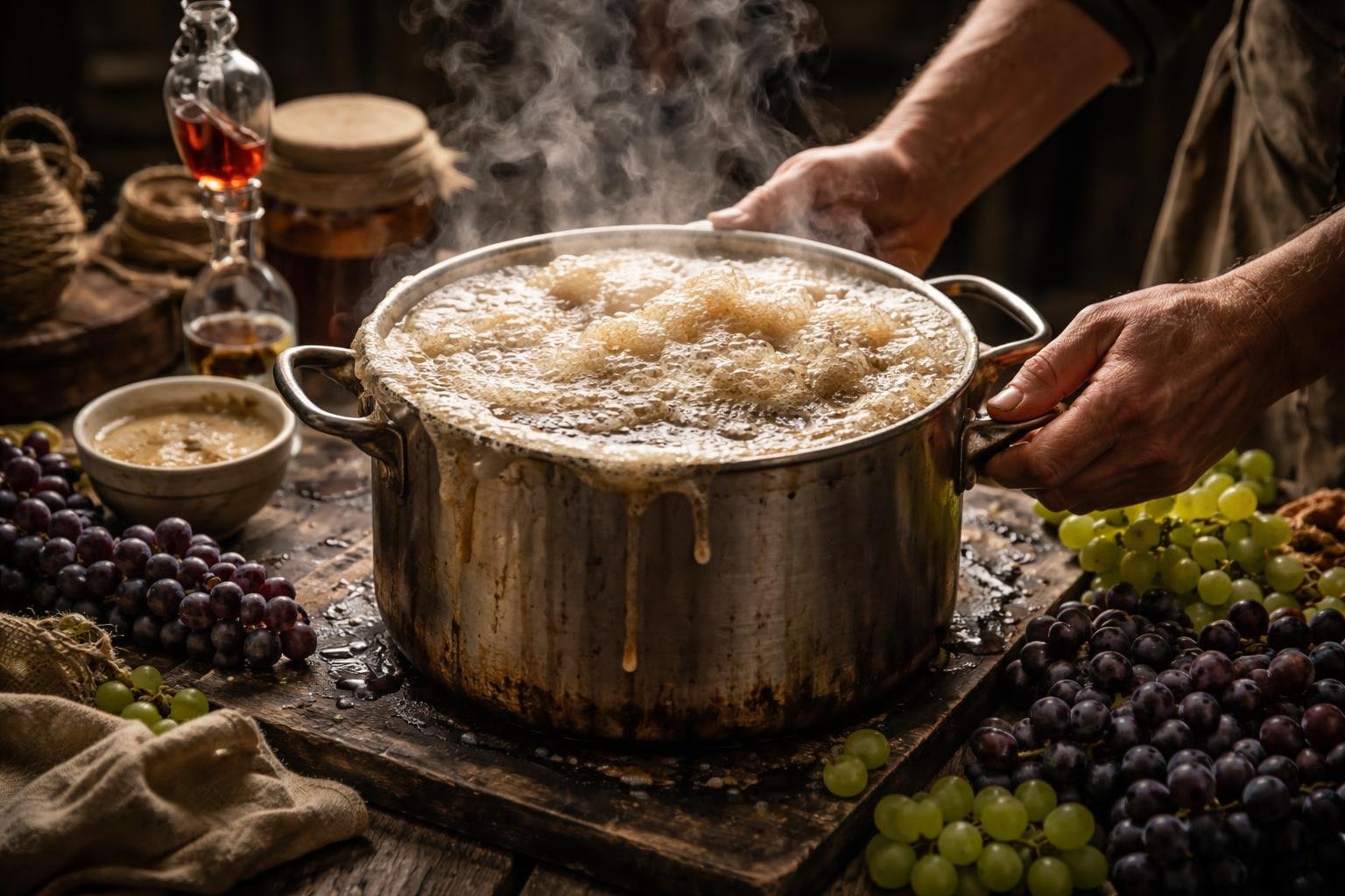 Erjesztési folyamat habzással és kifutással lábosban