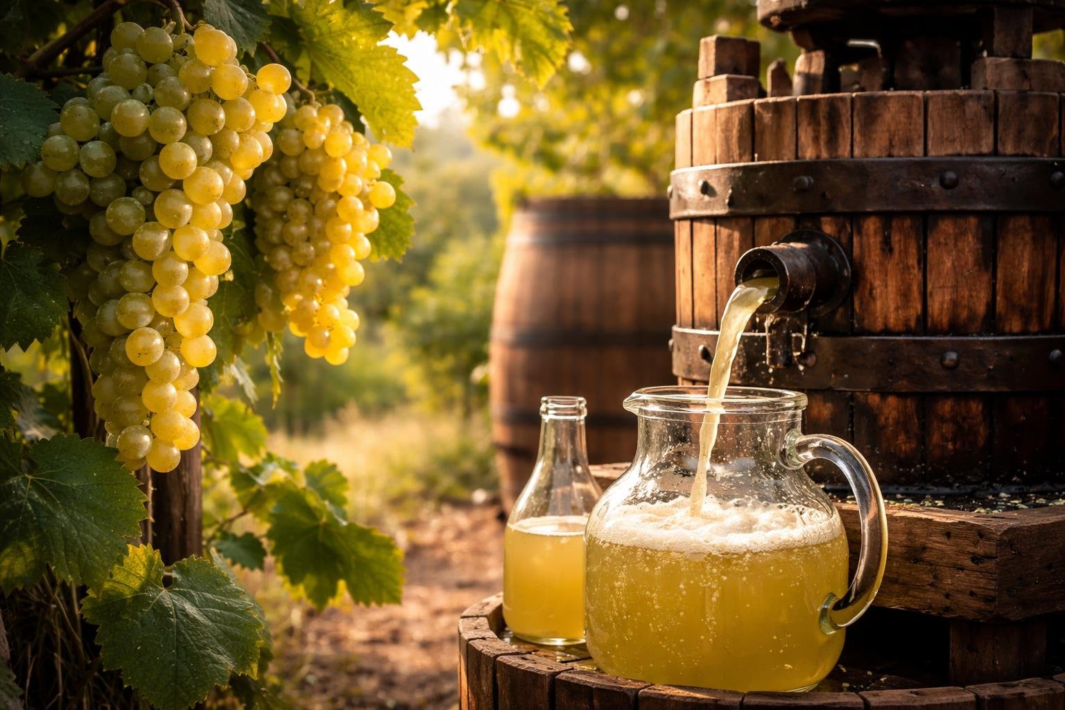 Fehérbor készítés lépései szőlőfeldolgozástól palackozásig