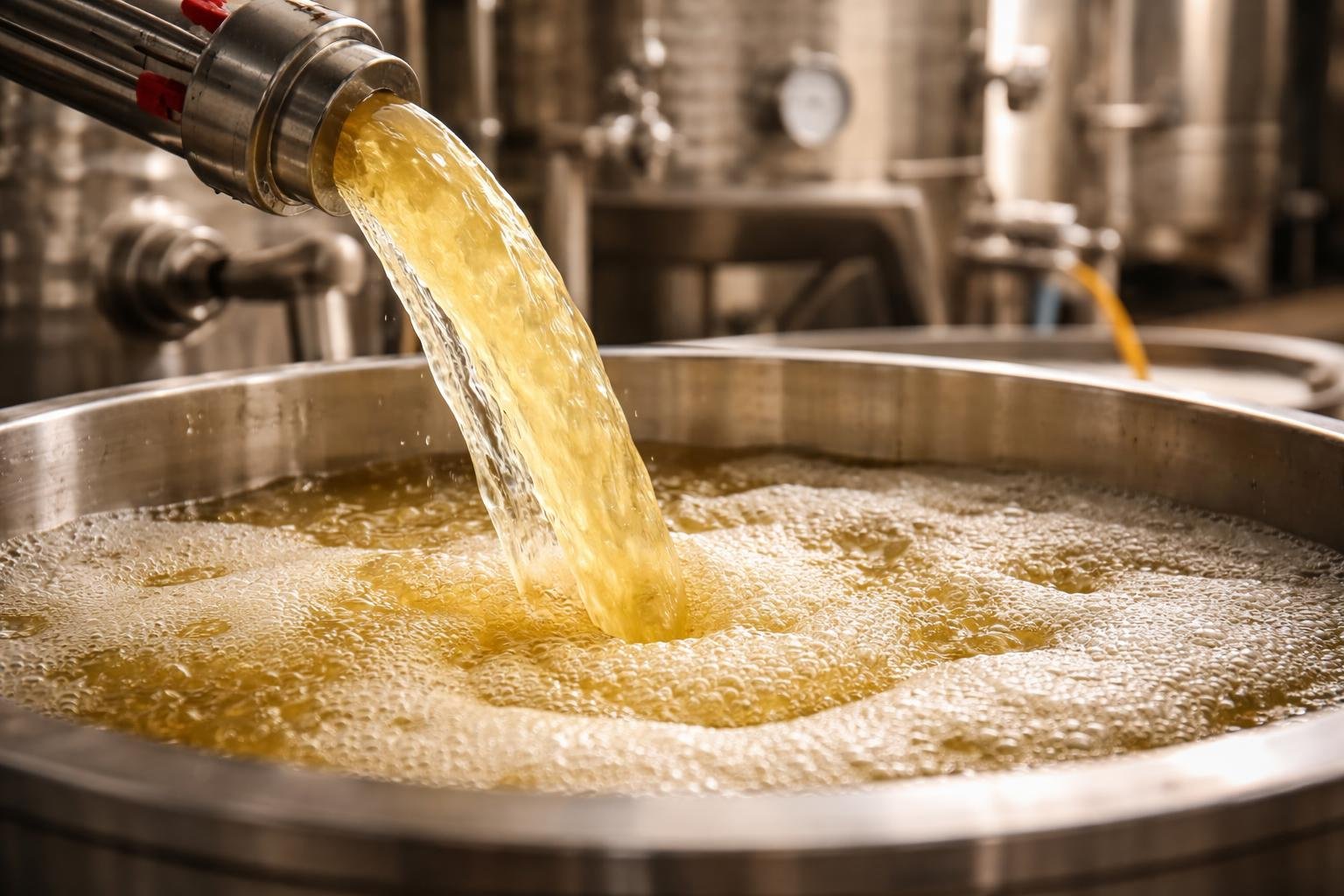 Fehérbor erjedése mustfeldolgozás után, üvegpalackok sorban