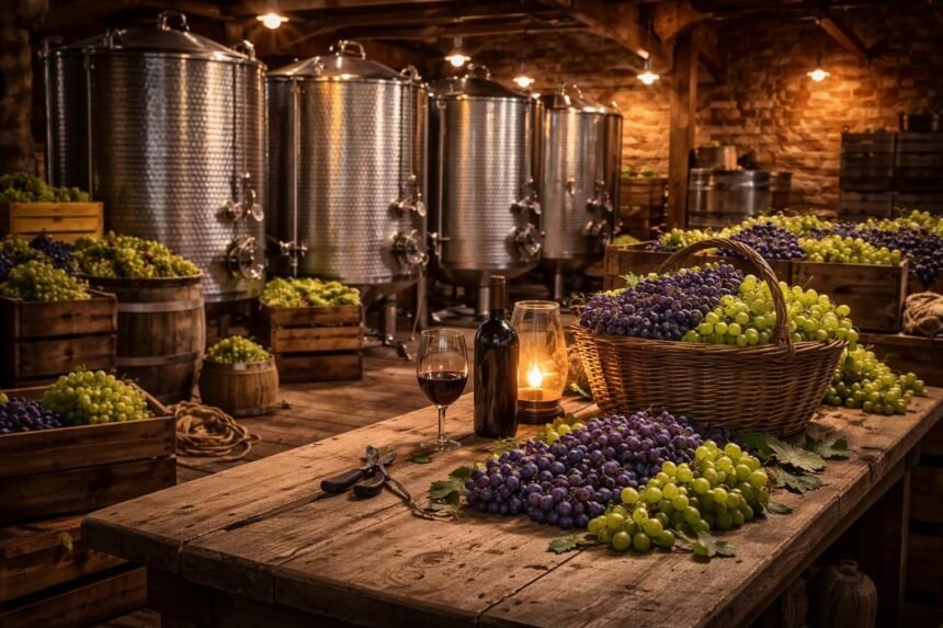 Az újbor készítésének lépései pincei tevékenységek naptárával